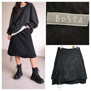 Y2K BOSCA | Black Shimmer Utility Convertible Skirt | S | Gorpcore | Streetwear